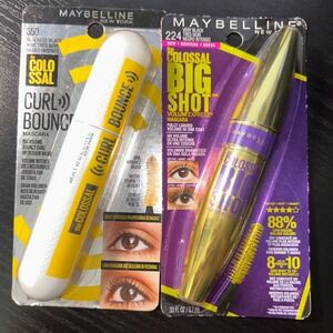 Maybelline Colossal Curl Bounce + Big Shot Mascara Blackest Black Very Black X2